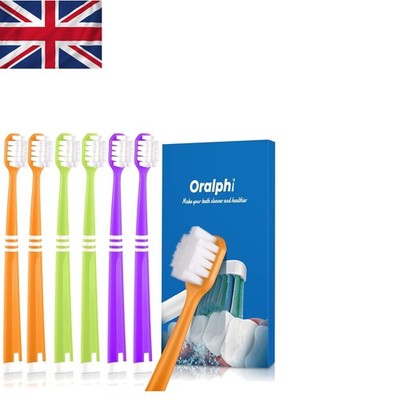 Breiter Kopf Zahnbürsten Set - 6 extra weiche Micro Nano Bürsten für detaillierte Reinigung