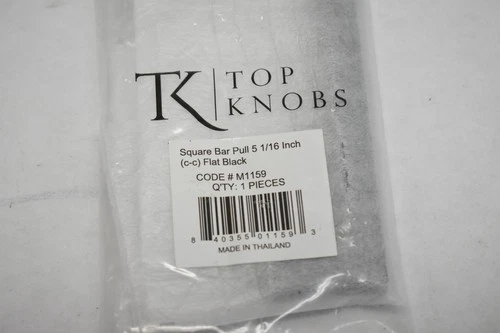 Top Knobs #M1159 Square Bar Pull 5-1/16" Flat Black Center to Center Bar Pull - Picture 5 of 5