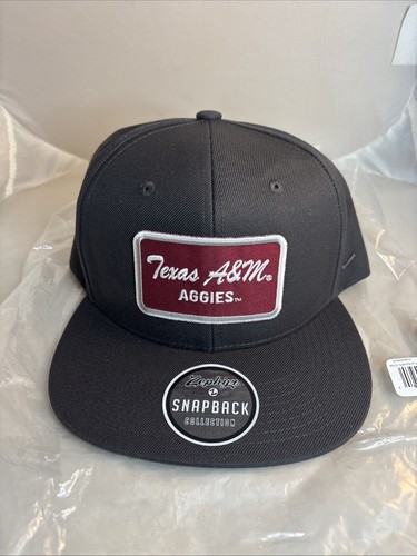 Neu mit Etikett Texas A&M NCAA Aggies Patch Mütze Zephyr schwarz Snapback Cap