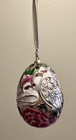 Vtg Love Birds Enamel Cloisonne Egg Ornament Pink, White, Blue Floral Easter — photo 5