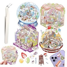 DIY 3D House Stickers, 4 Set Fun DIY Stickers Scene Make Your Own Xm5.0