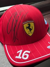 Charles LecLerc Hand Signed #16 Ferrari Official Formula 1 Cap COA + PSA QO CARD