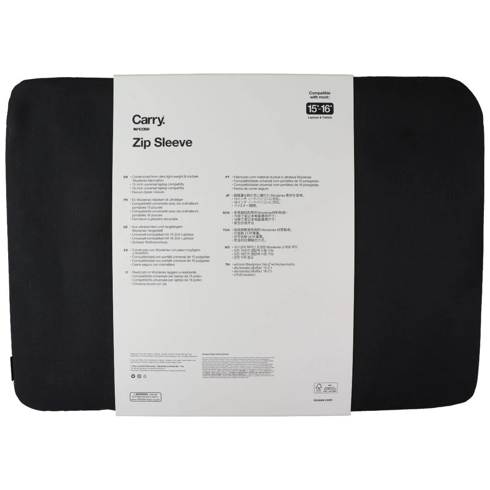 Incase Carry Series 15-16-inch Laptop/Tablet Zip Sleeve - Graphite - Image 2 of 2