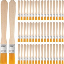 Pinselset, 50 St&uuml;ck Flachpinsel, Lackpinsel, Malerpinsel, Holzgriff, Farben