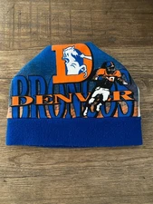 90s Y2K Denver Broncos Drew Pearson Team NFL All Over Print AOP Beanie Hat OS