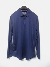 BYLT Premium Basics Navy Blue Long Sleeve Polo Shirt Medium
