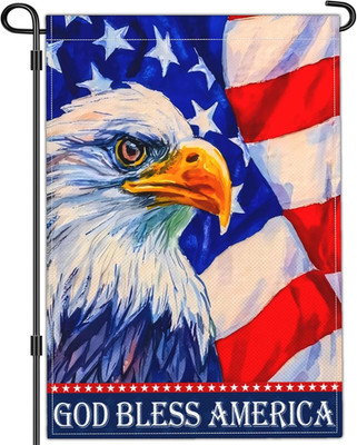 God Bless America 4Th of July Flag Patriotic American Eagle Garden Flag Independ