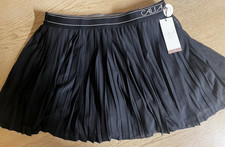 Calia pleated skort womens large court collection pure black New mesh skirt