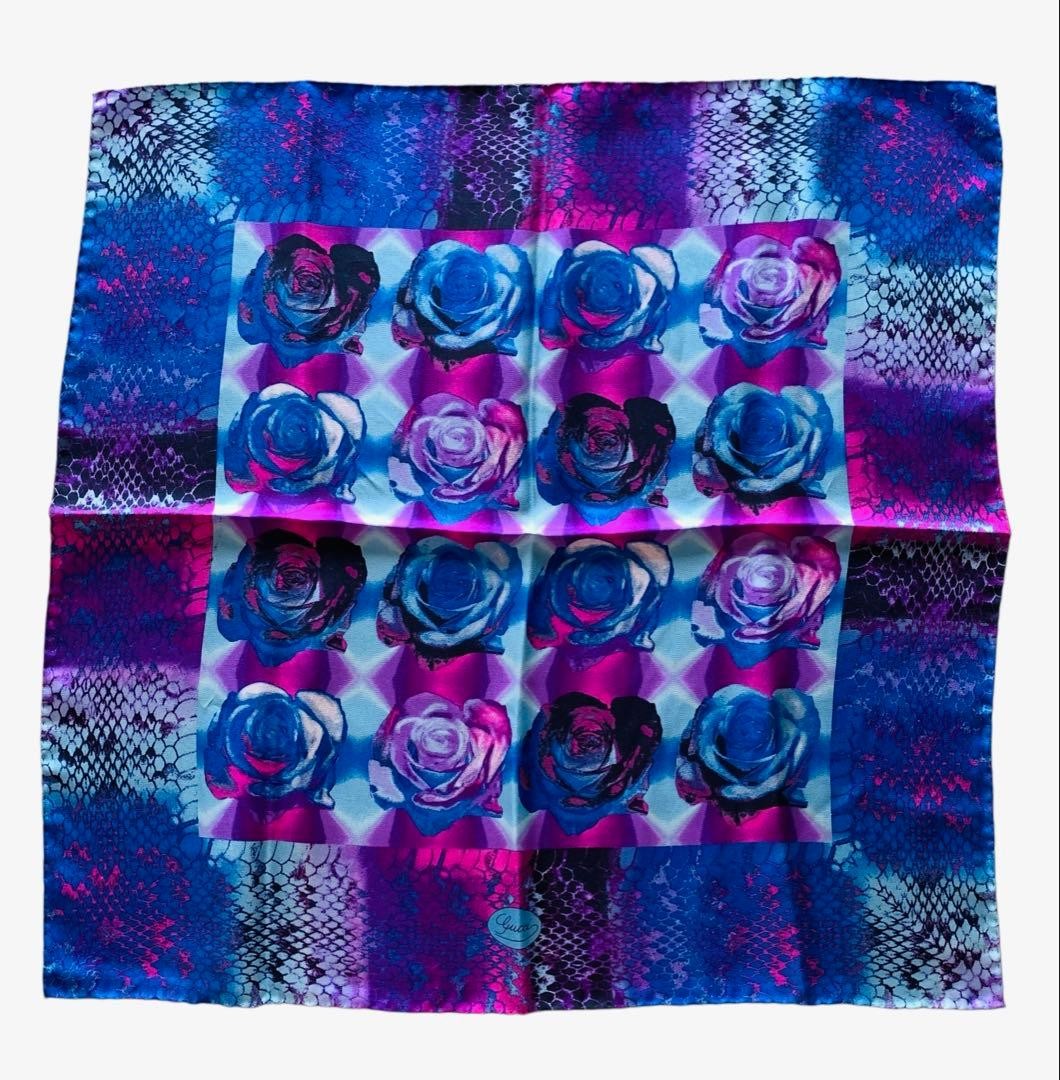 Used Good Condition GUCCI Rose and Python Silk Sc… - image 3