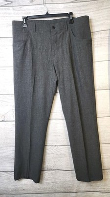 Alberto Pants Mens 36x28 Charcoal Ceramica Peacock Modern Fit 5 Pocket Dress