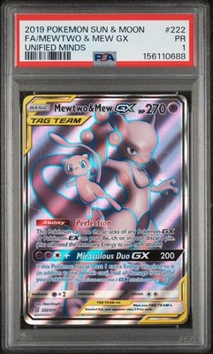 Mewtwo & Mew GX タグチーム フルアート 222/236 Mewtwo & Mew GX (Full Art) 222/236 Sm-Unified Minds Holo for sale