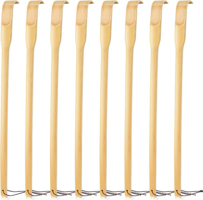 8 Pack Wooden Bamboo Back Scratcher, 16.5 Inch Long Handle Back Scratchers, 100%