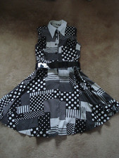 Vintage Black  White Polka Dot Design Sleeveless Women's Dress