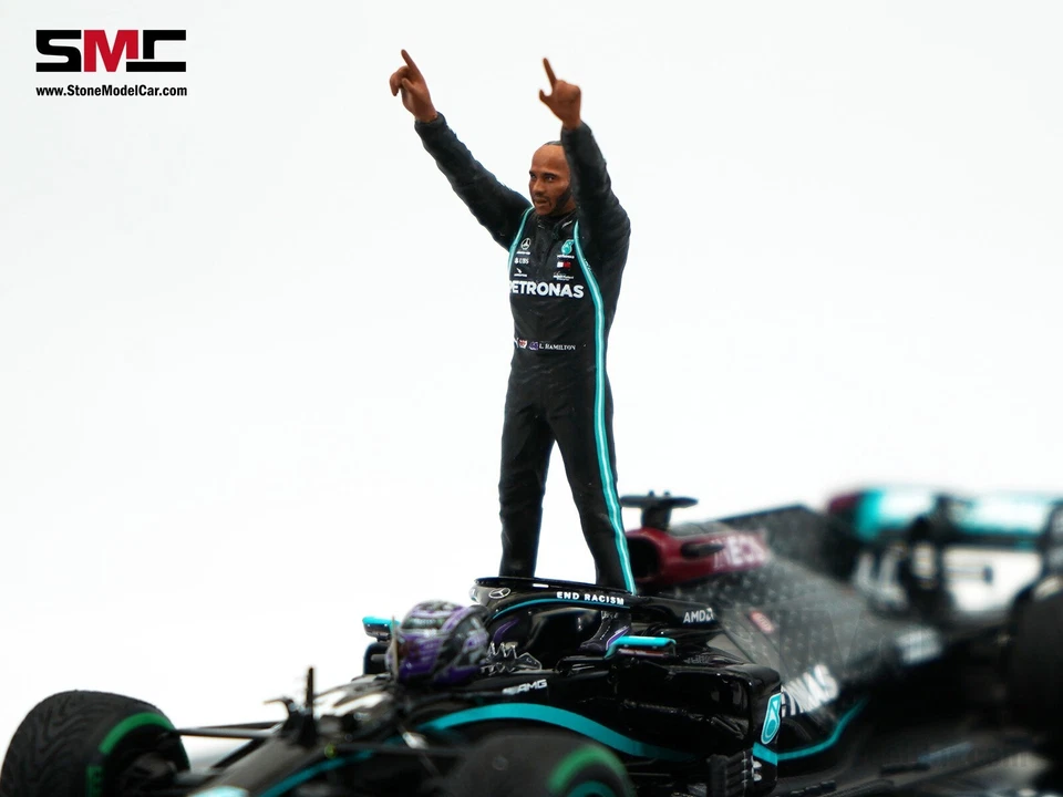 Mercedes F1 W11 #44 Lewis Hamilton 2020 Turkish 7x WDC 1:43 Spark Figure Edition - Image 2 of 4