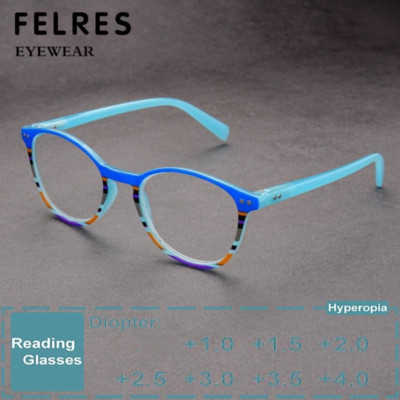 Round Clear Lens Reading Glasses For Women Classic Retro Presbyopic Glasses