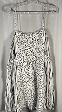 Asos Dress Womens 8 Cheetah Zebra Black White Animal Print Sleeveless Tie Back