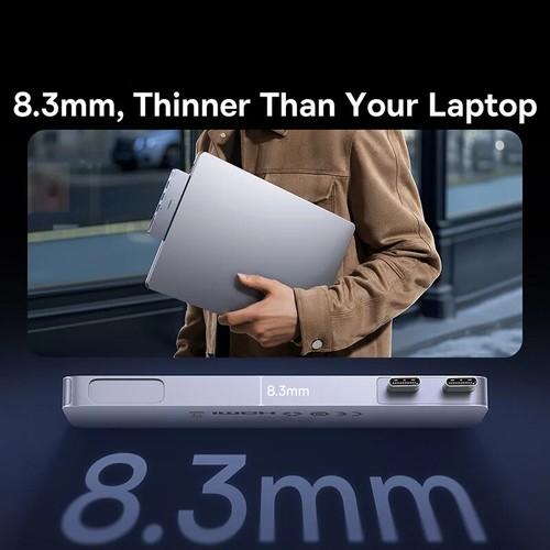 Dual USB-C Hub to HDMI-Compatible 4K 30Hz For Thunderbolt 3/4 40Gbps USB 3.0 - Picture 2 of 28