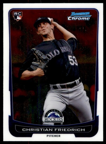 2012 Bowman Chrome Christian Friedrich RC Colorado Rockies #207 - 第 1/2 張圖片