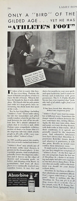 1920s Absorbine Jr Athletes Foot Gilded Age WF Young Mass Bath VTG Print Ad