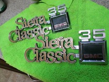1973 80 Chevy Truck Sierra Classic 35 Emblems Badges Trim Vintage Original