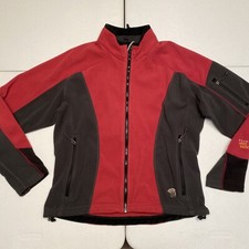 Mountain Hardwear Zip Up Women's 10 Medium Red Black Polartec Fleece Sweatshirt