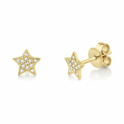Orovi Orecchini A Borchia In Oro Giallo 14kt (585) Con Diamanti Brillanti 0.10 Ct - Eleganti E Senza Tempo, Regalo In Confezione Prestigio