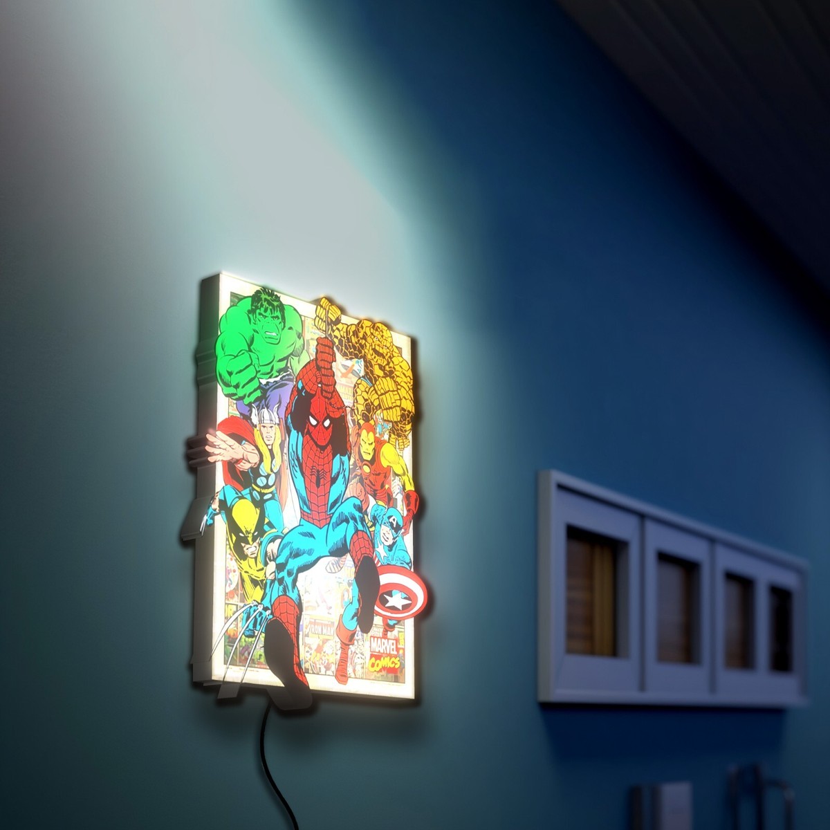 Vintage Marvel Comics Avengers LED Lightbox - Illuminate Your