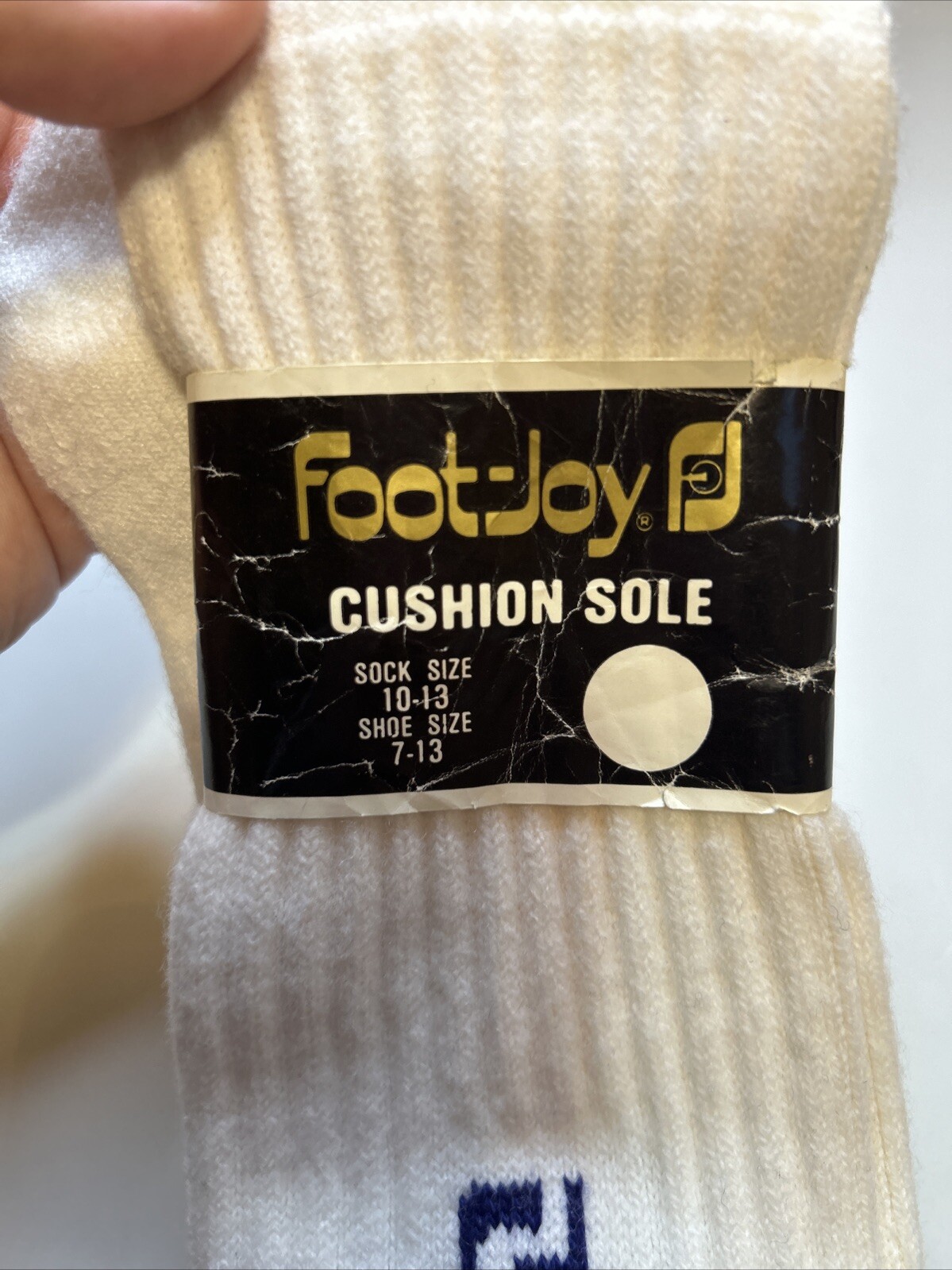 SAOLA Calze uomo vintage Footjoy suola ammortizzata crew nuove con etichetta acrilico anni 80 90 10 13 blu navy