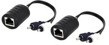 Composite RCA Video Extender Over Cat5 Cat5E Cat6 Cable - Max 250FT