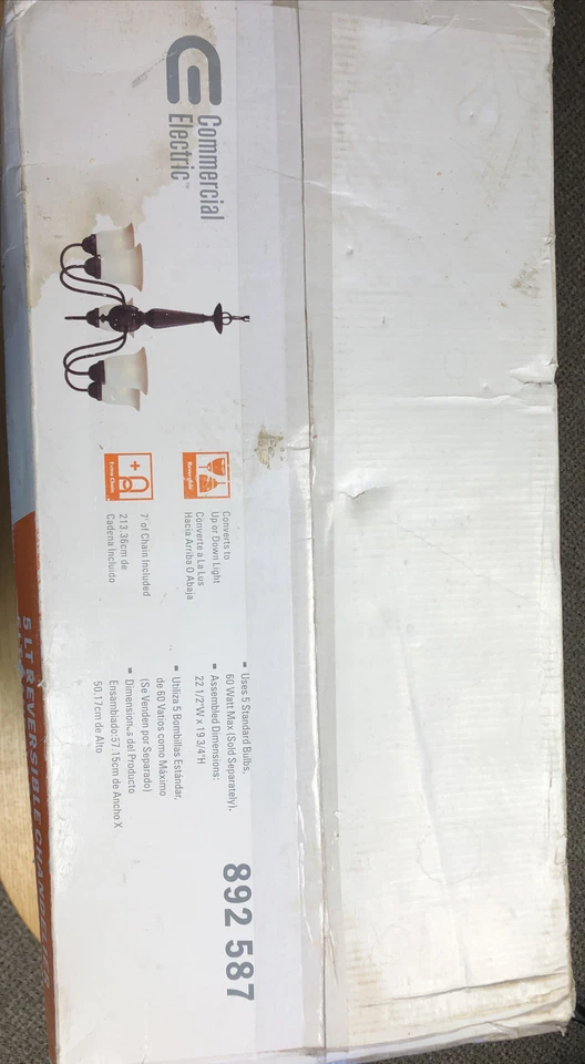 Lámpara de araña reversible eléctrica comercial de 5 luces Foto 2 de 3