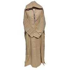 Plus Size Moroccan Winter Wool Blend Cream Long Sleeve Hooded Thobe Djellaba