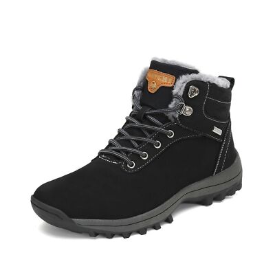 Carbon Black Warm Snow Boots Winter Hiking Shoes Anti Slip