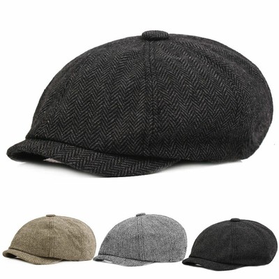 herringbone baker boy cap