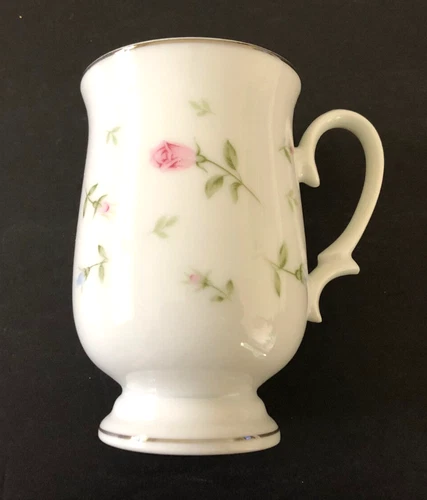 Sheffield China Japan 1970 Rambling Rose Pink, Blue Rosebuds JE30 - MUG