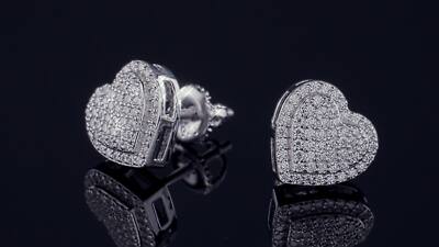 Orecchini A Cuore In Argento Sterling 925 Riciclati Fatti A Mano, Borchie 6mm. Orecchino E Set Di Anelli Opzione. Idea Regalo Di Compleanno. Minimalista. Varie Dimensioni. - Italia - Foto 11