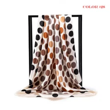 Women's Hijab Scarf Silk-Satin Square Head Shawl Scarfs 35"*35"