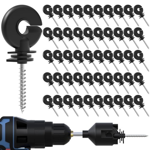 Easy-Install Black Electric Fence Insulators Set with Free Wire Tool - 50 Pcs - Picture 3 of 10