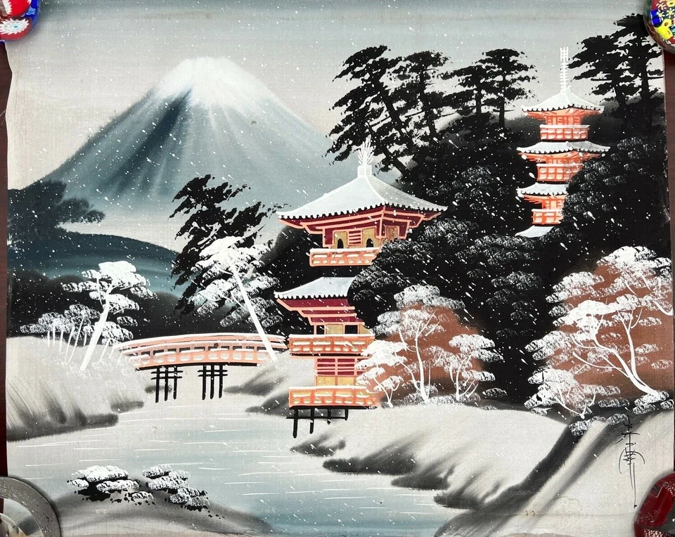 Estampas japonesas em seda - sem moldura (conjunto de 3) 16x14 - Imagem 3 de 3