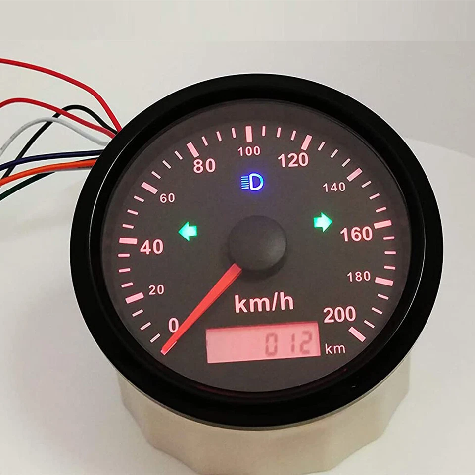 Velocímetro GPS 85 mm odómetro medidor 0-200 km/h para barco coche camión ATV motocicleta Foto 3 de 4