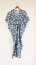 Indian Vintage 100 Cotton Long Beach Maxi Kaftan Dress One Size Caftan Kimono