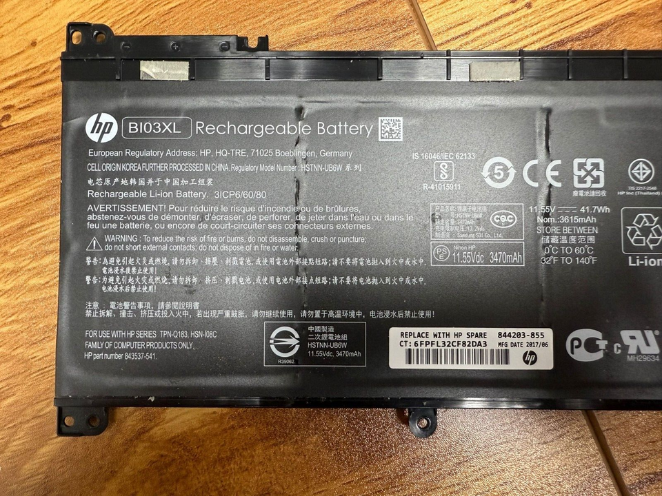 Bateria Original Hp Bi03xl 14-cb 14-ax 14-ds 844203-850 Negro | Meses sin interés Bateria Original Hp Bi03xl 14-cb 14-ax 14-ds 844203-850 Negro | Meses sin interés