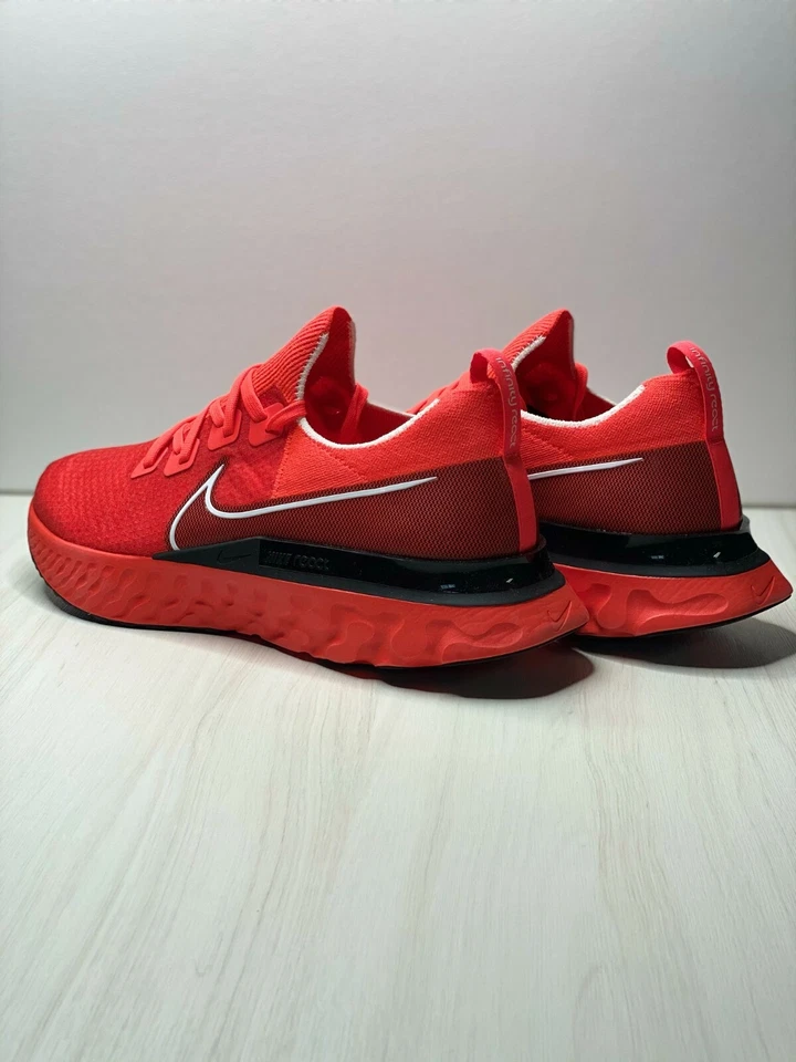 Nike React Infinity Run Flyknit Bright Crimson Black Men's US 14 CD4371-600 - Image 3 of 4