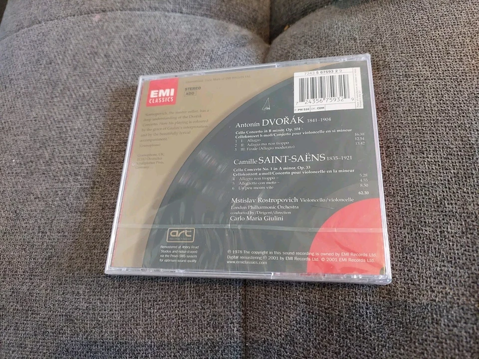 Dvorak Saint Saens Rostropovich-  CD New - Image 2 of 3