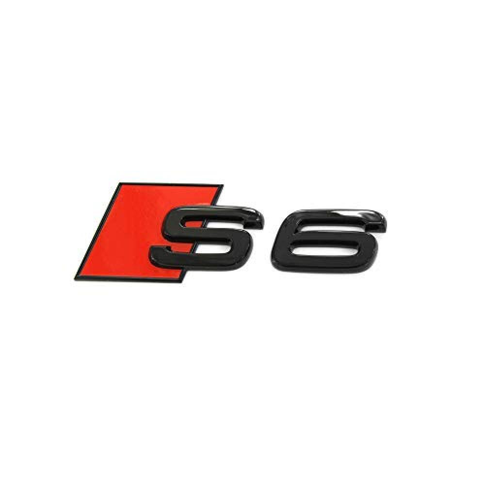 Audi 4K0071804 - Scritta S6, colore: nero/rosso - NUOVO