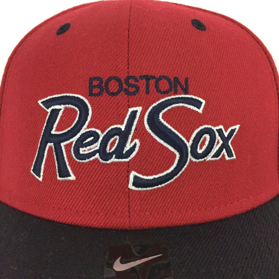 Nike Boston Red Sox Hat Spell Out Script Logo Snap Back Cooperstown Baseball Cap - Image 2 of 4