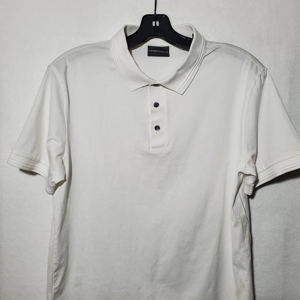 Camisa polo para mujer Emporio Armani con logotipo XL manga corta blanca Foto 2 de 4