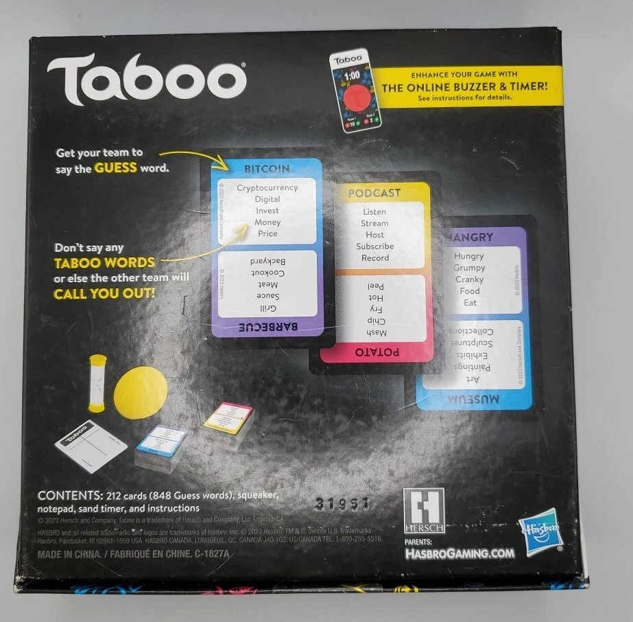 2023 Hasbro Taboo Game, Word Guessing Game for Adults and Teens 13+ BRAND NEW - Image 2 of 4
