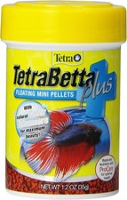 TetraBetta PLUS Floating Mini Pellets, Fish Food 1.2 Ounce Pack of 1 , Multi