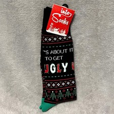 Into socks Adults Crew Socks new Christmas It  s About To Get Ugly Sweater Theme