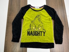 The Grinch Youth Teens Size M Fleece Pajama Shirt PJs Always Naughty Long Sleeve